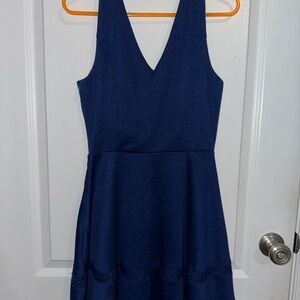 Miami Deep Blue V-Neck Mini Dress